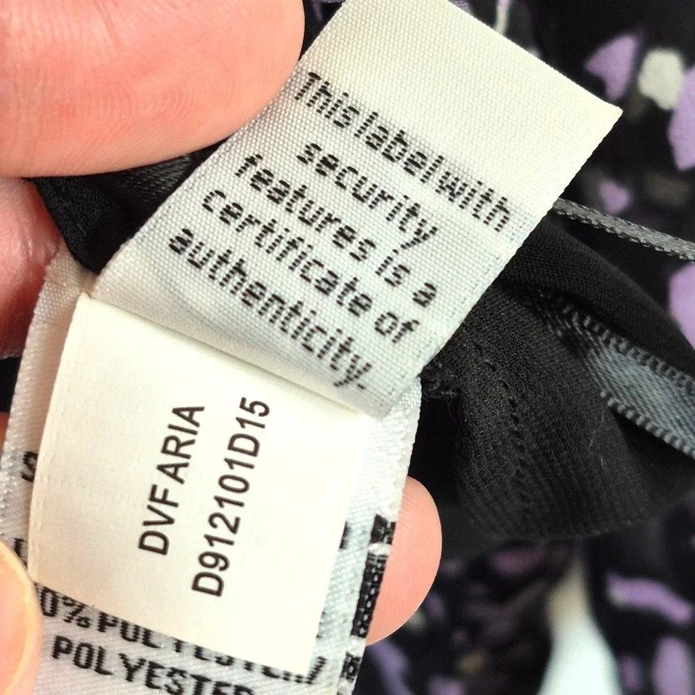 Diane Von‎ Furstenburg black Aria chiffon silk dress women's 0 - Picture 11 of 16